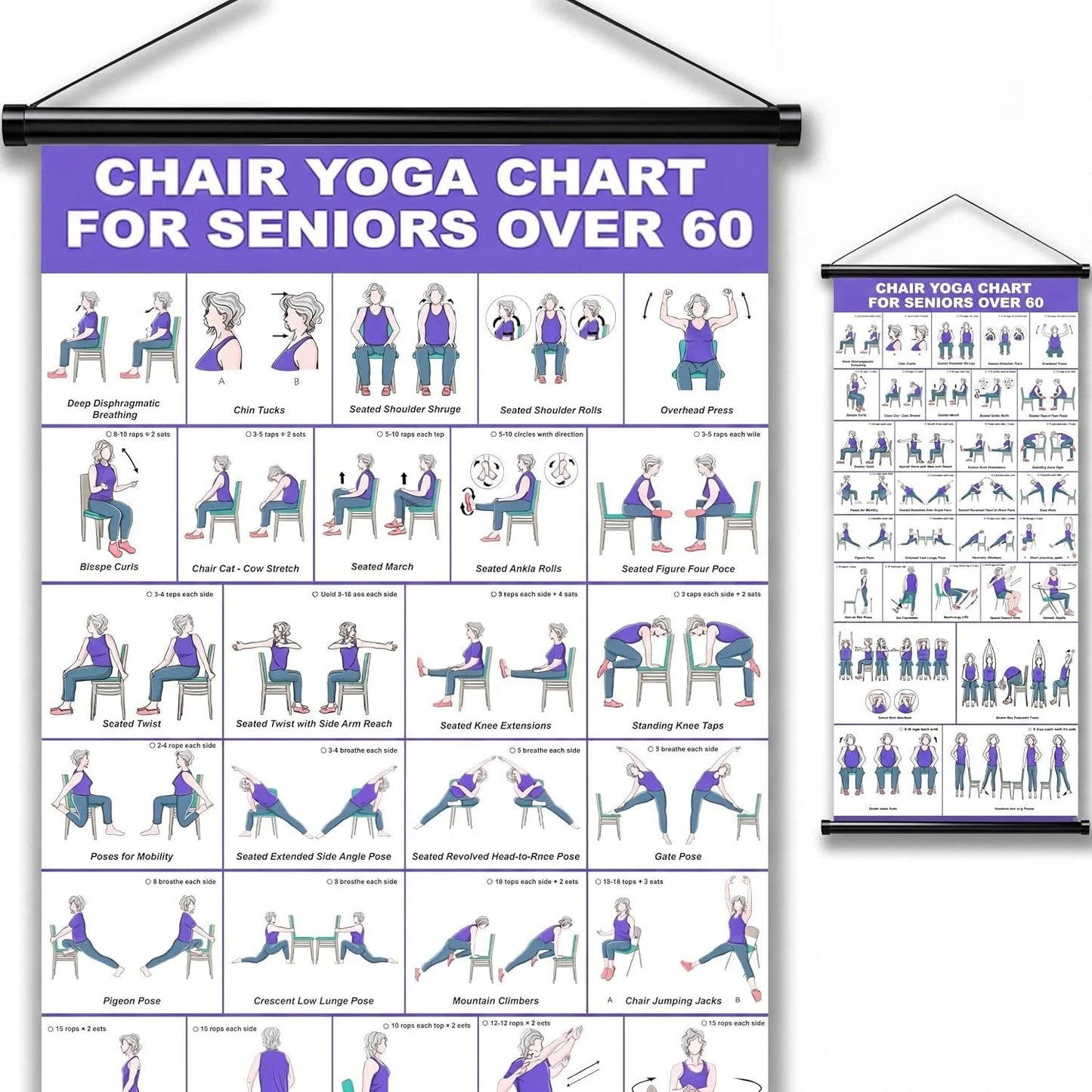 🔥Tai Chi Chair Workout Chart for Seniors (16 x 24 inches)