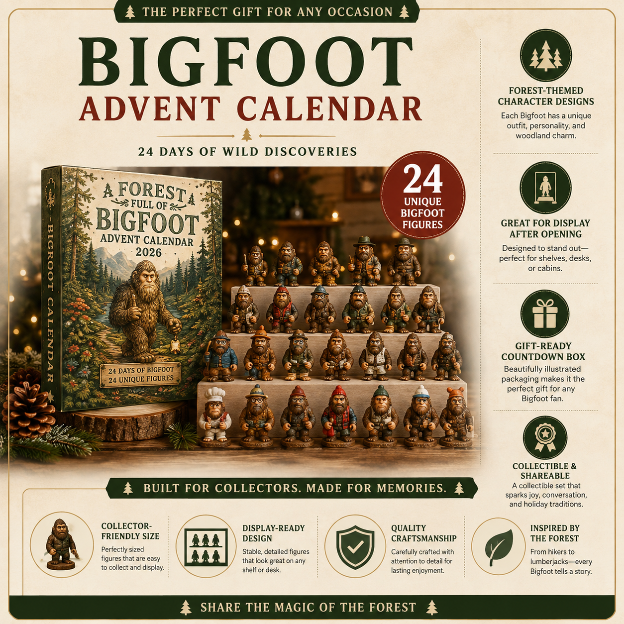 ๐ฃ๐ Bigfoot Advent Calendar 2026 โ 24 Days of Wild Adventures ๐๐ฒ