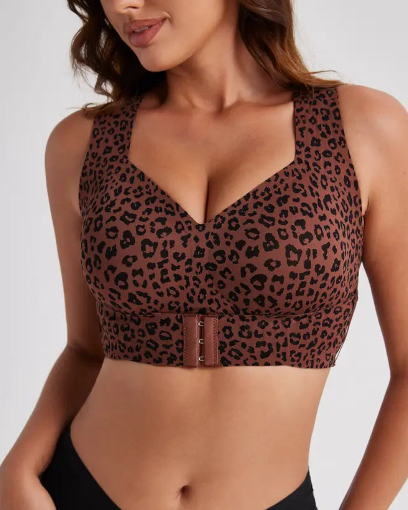 Front Closure Cross-Back Wireless Posture Bra