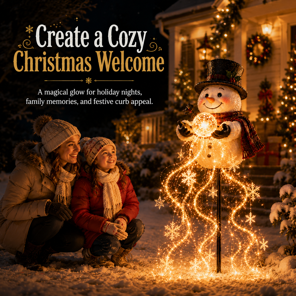 đ49% OFFđ Snowman Magic Fountainâ˘-Flowing Snowflake LED Christmas Garden Lightâď¸