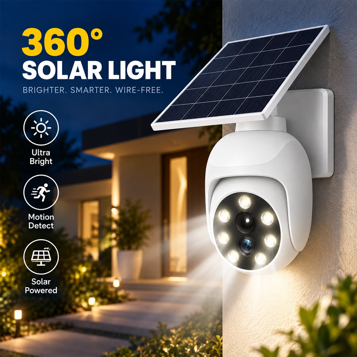 ⏰Solar-Powered Simulated Surveillance Camera Street Light
