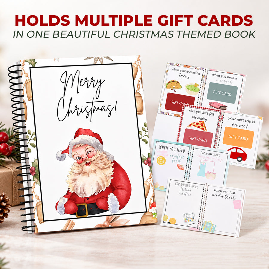 Christmas Gift Card Book – 12 Gift Card Pages & Personal Message Holder