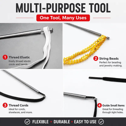 🧵 Flexible Drawstring Threader Tool – 2PCS Stainless Steel Cord Repair Set