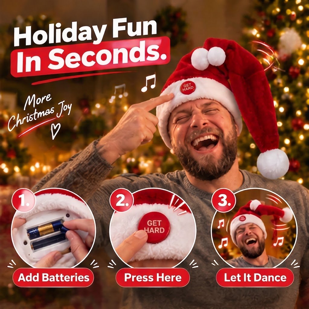 🎅 Singing & Dancing Santa Hat – The Christmas Hat That Steals the Party