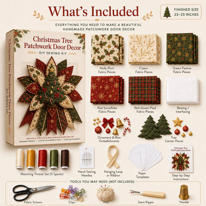 🎄Beginner-Friendly Oversized Christmas Character Quilted Door Hanger Sewing Kit | Complete Kit with All Tools & Step-by-Step Guide Included 💕