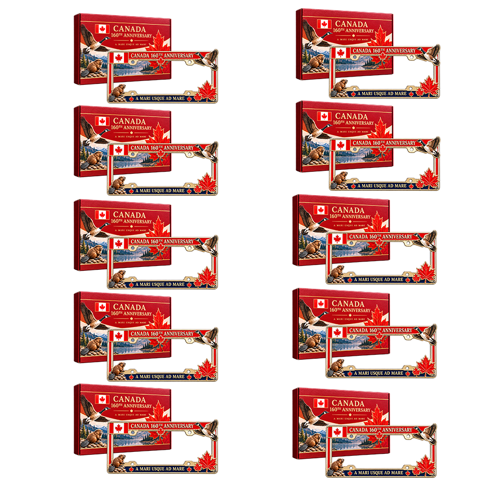 🍁🚗 Canada 160th Anniversary Commemorative Metal License Plate Frame