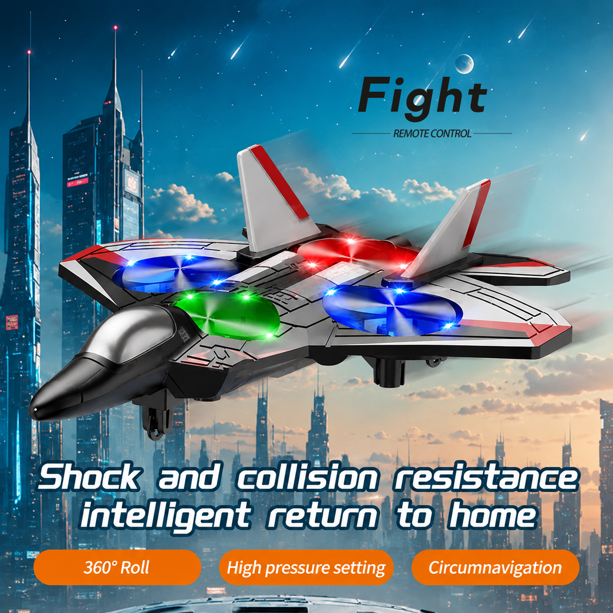 ✈️Kids RC flying toy, durable EVA foam fighter jet with multiple flying modes