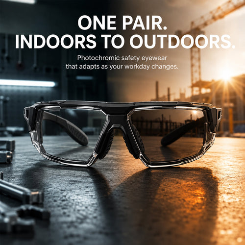🕶️ Photochromic Safety Glasses – Indoor & Outdoor Impact Protection
