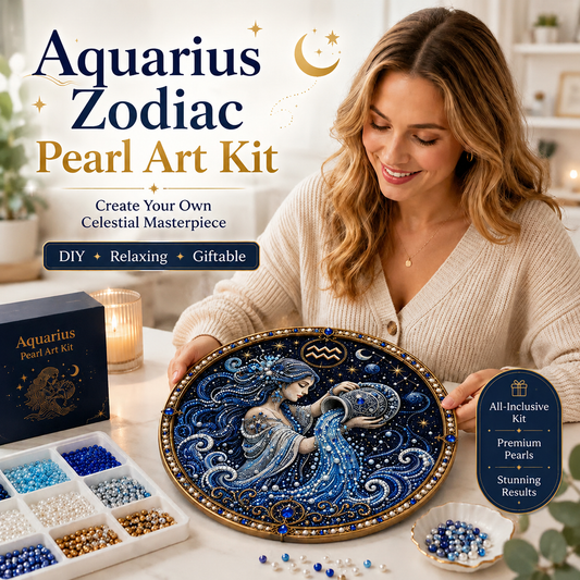 🔥 LAST DAY 49% OFF – ✨ Premium 3D Pearl 12 Zodiac Signs Art Kit | Luxury Flocked Canvas with Scratch-Resistant Non-Fading Pearl Beads DIY Handmade Astrology Decor ♈🌙💎