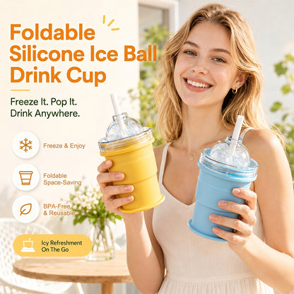 🧊 Foldable Silicone Ice Ball Drink Cup
