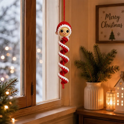 ☃️ Crochet Snowman Spiral Ornament DIY Kit | Complete Beginner-Friendly Set with Soft Yarn, Crochet Hook, Festive Beads, Snowflakes & Step-by-Step Guide 🧶🎄✨