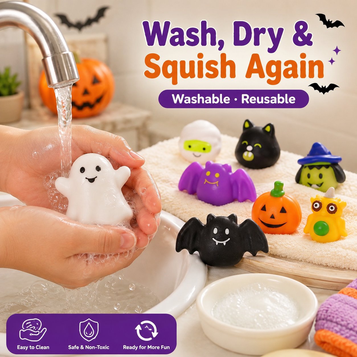 💥 LAST DAY 50% OFF🎃 Halloween Squishies Stress Relief Toy Set
