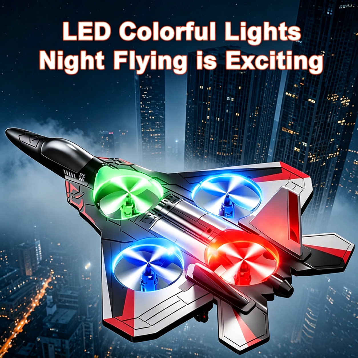 ✈️Kids RC flying toy, durable EVA foam fighter jet with multiple flying modes