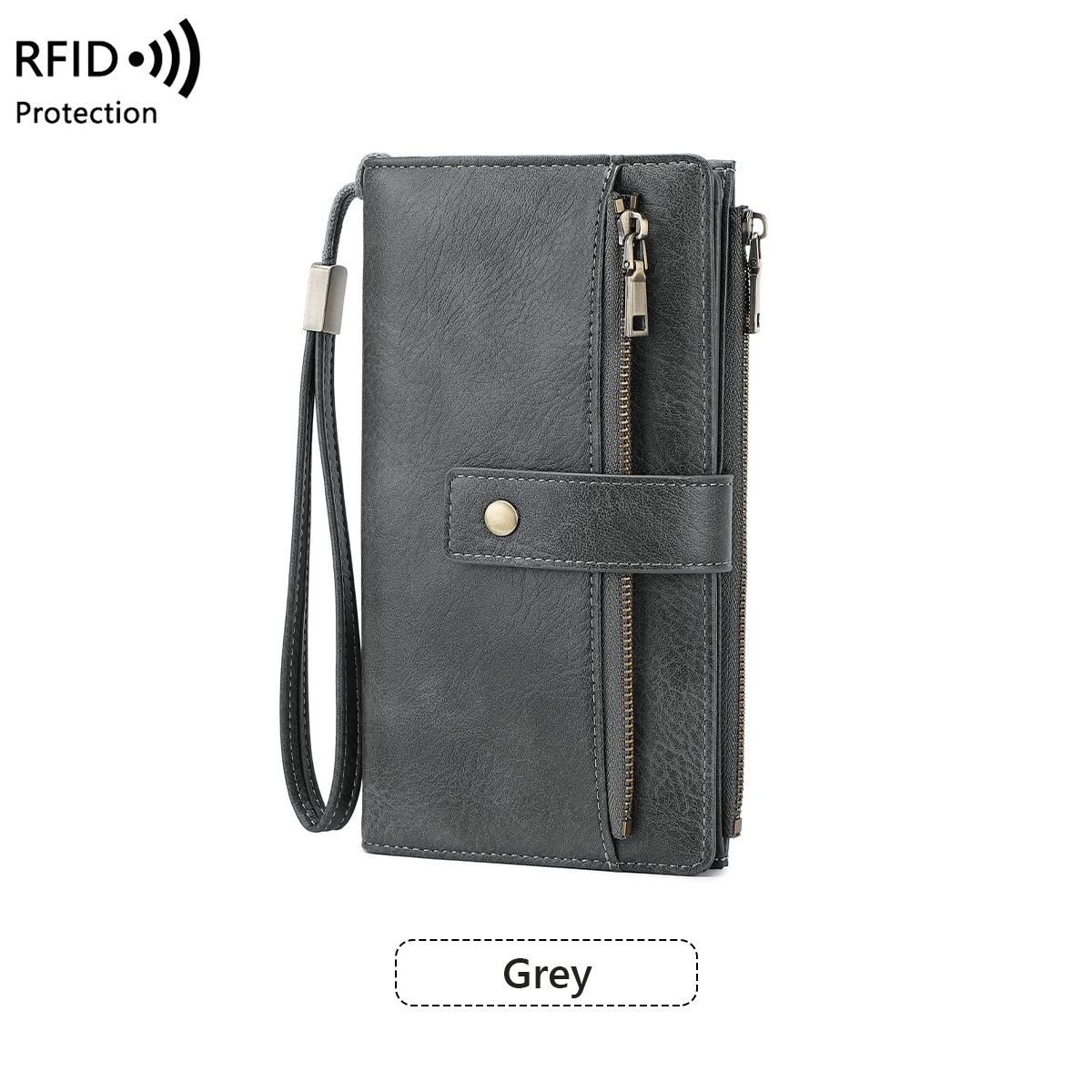 Women's long wallet, stylish clutch, elegant solid color RFID blocking leather wallet👛