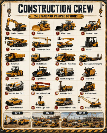 🚜Build the Fleet Collection 24-Day Vehicle Advent Calendar Series | ✨A New Adventure Every Morning