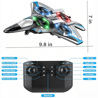 ✈️Kids RC flying toy, durable EVA foam fighter jet with multiple flying modes
