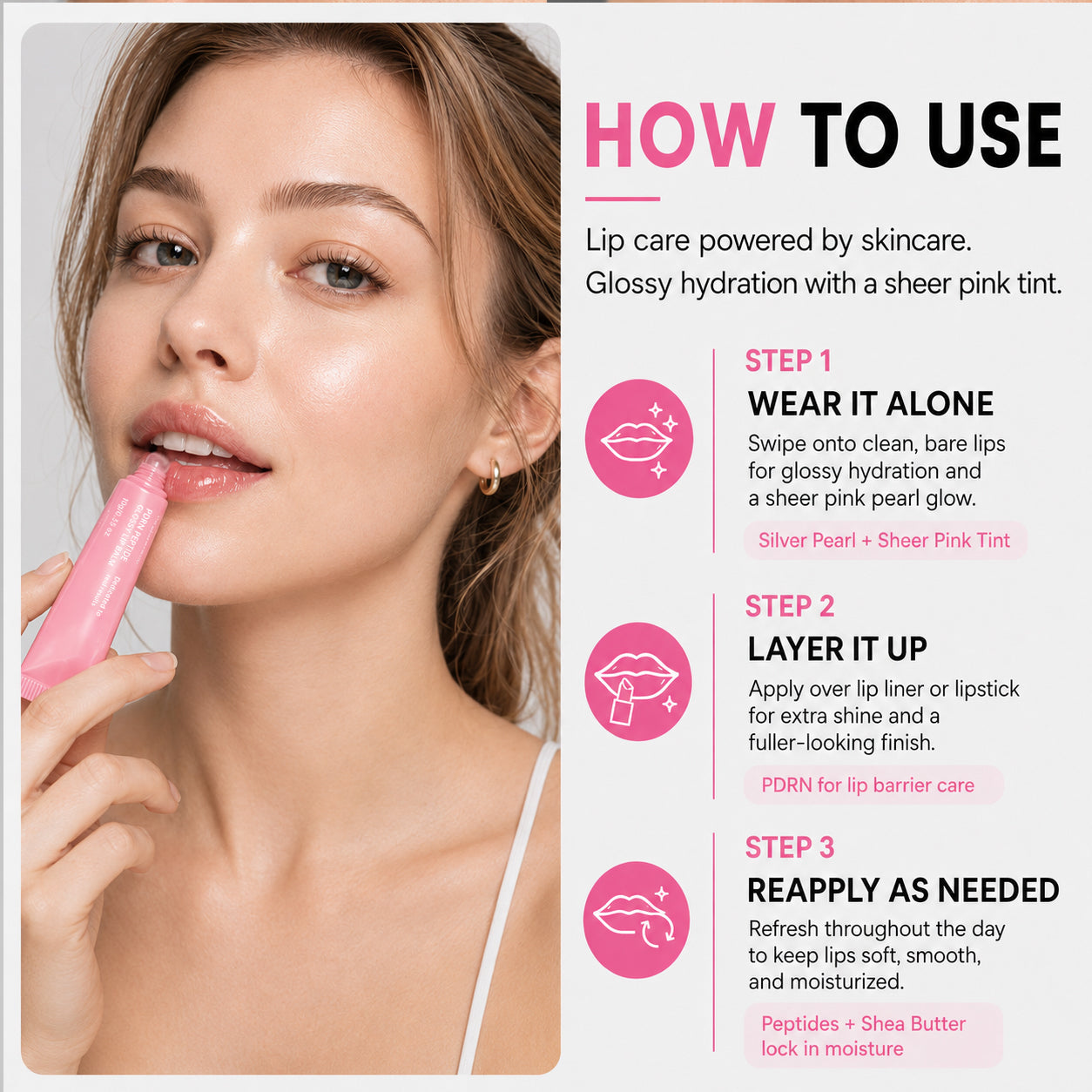 PDRN Peptide Glossy Lip Balm