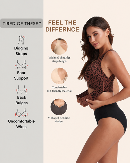 Front Closure Cross-Back Wireless Posture Bra