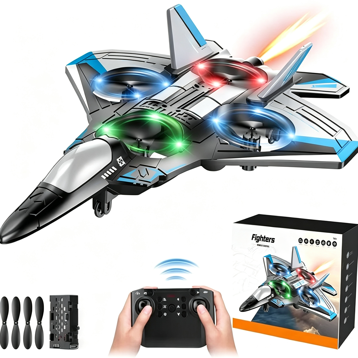 ✈️Kids RC flying toy, durable EVA foam fighter jet with multiple flying modes