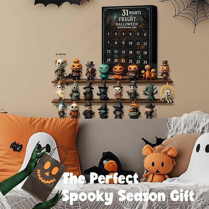 2026 Halloween Countdown Advent Calendar Gift Box - 31 Nights of Fright Blindbags Surprise Set, Scary Doll Collectible Minifigures