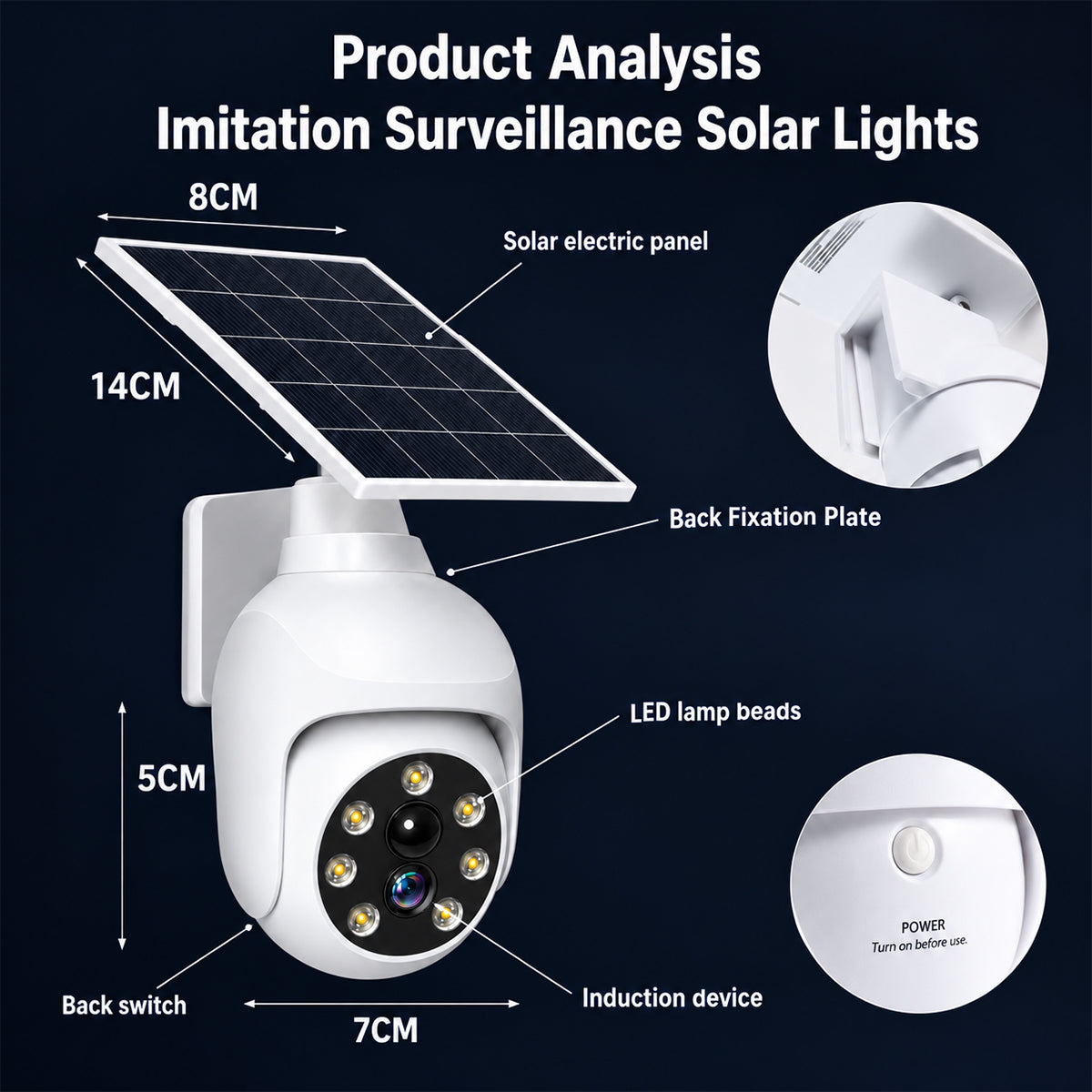 ⏰Solar-Powered Simulated Surveillance Camera Street Light