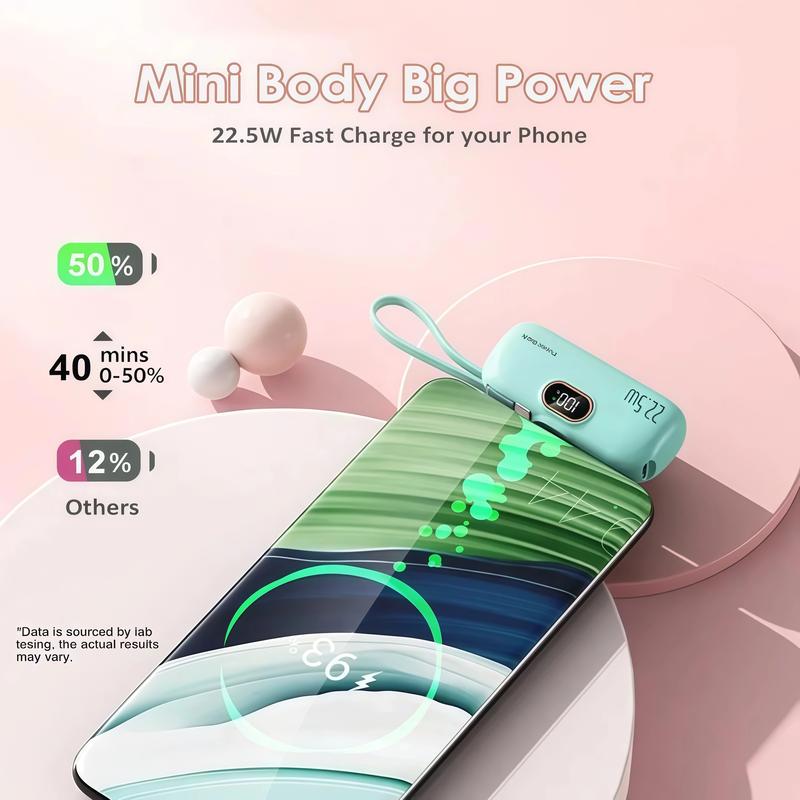 🎉⏰5000mAh Mini Portable Charger Power Bank for phone🔋