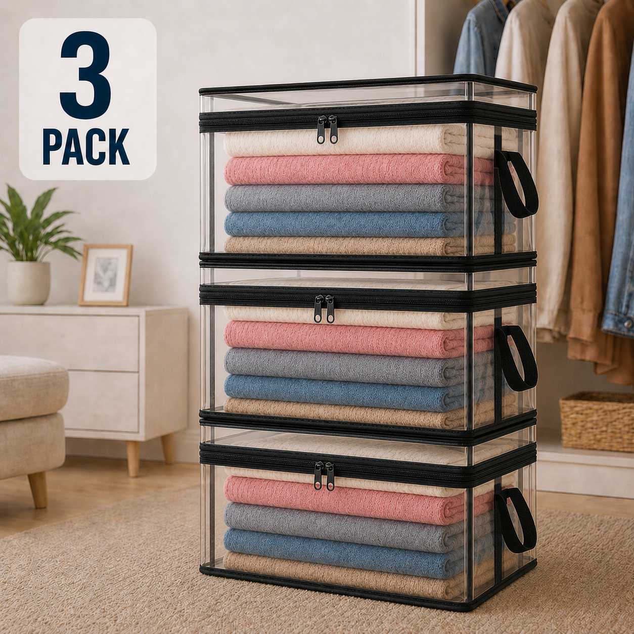 🔥Limited TimePromotion 49% OFF 📦Large Heavy-Duty Thick Plastic Clear Storage Bag for Clothes, Moving & Storage
