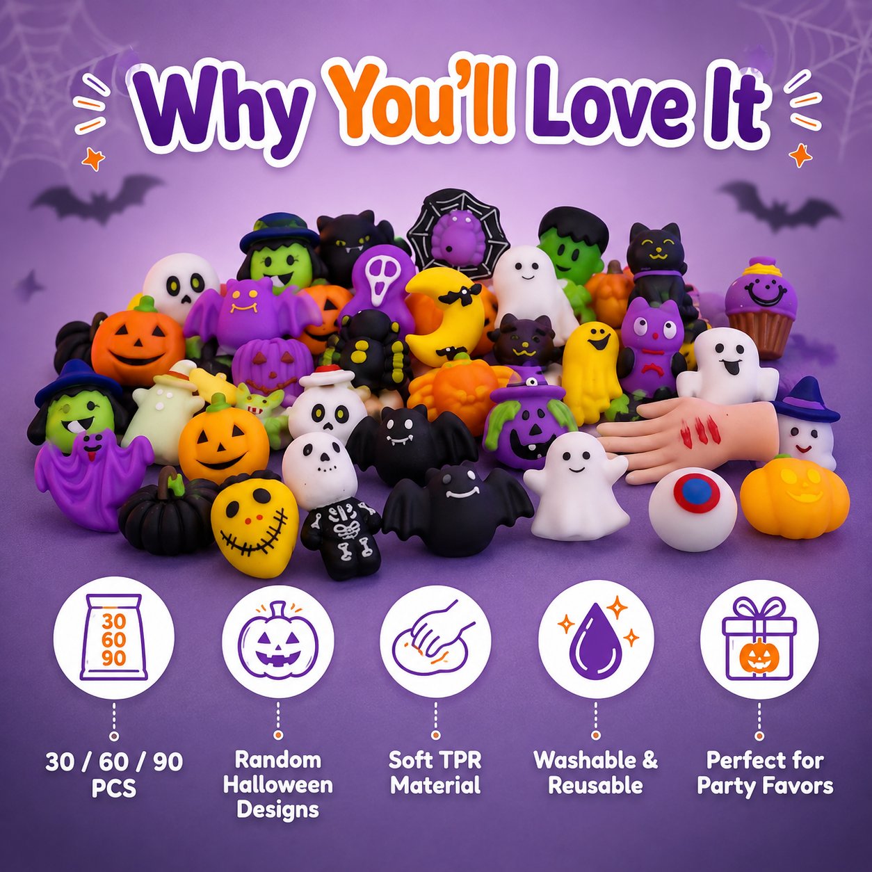 💥 LAST DAY 50% OFF🎃 Halloween Squishies Stress Relief Toy Set