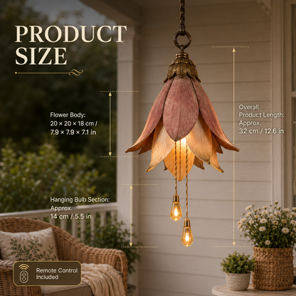 🌸 Set of 3 Vintage Hanging Flower Lights – Warm Glow Garden & Patio Decor