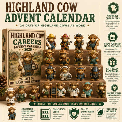 🐮 Highland Cow Careers Advent Calendar 2026 – 24 Days of Country Charm 🎁🤎