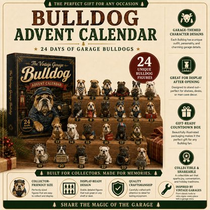 🔥🔧 Vintage Garage Bulldog Advent Calendar 2026 – 24 Days of Classic Bulldog Garage Surprises