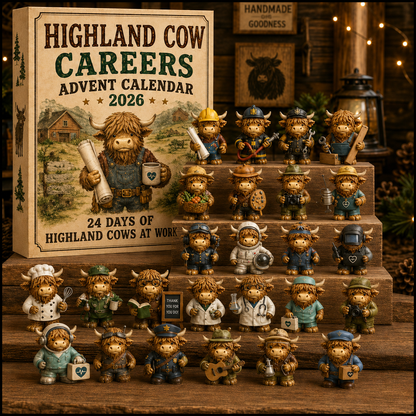 🐮 Highland Cow Careers Advent Calendar 2026 – 24 Days of Country Charm 🎁🤎