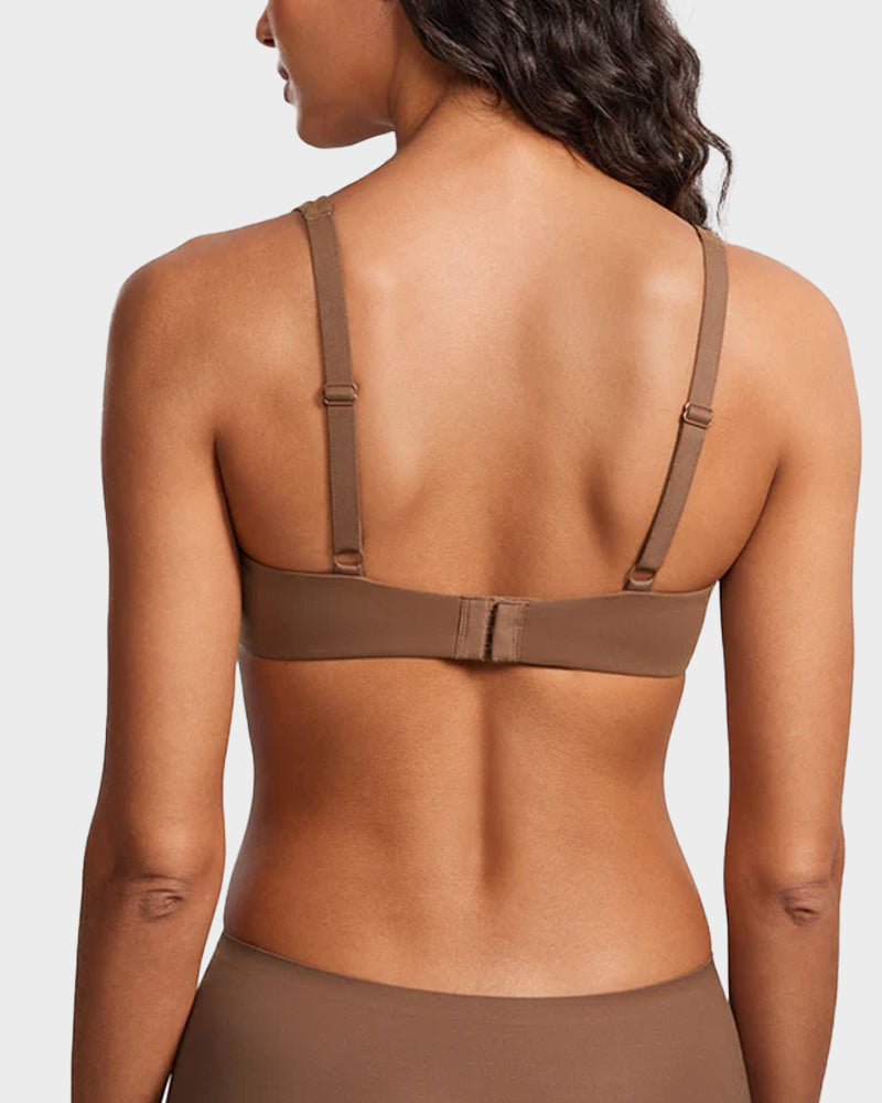 Underwire Support Seamless Unlined Balconette Bra