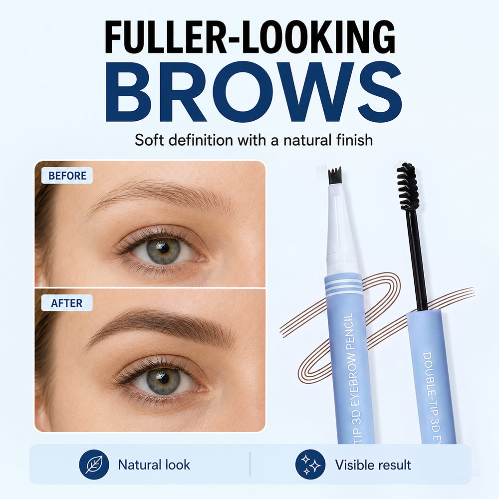 Waterproof 2-in-1 Micro-Fork Eyebrow Pen & Tinted Gel