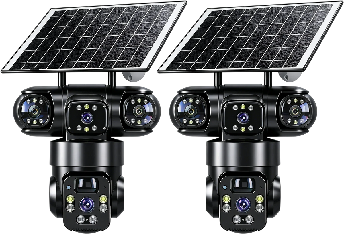 ⏳⏰6K 9MP Outdoor Wi-Fi Security Camera |  3 Lenses, 360° PTZ | IP66 Waterproof, Color Night Vision, Two-Way Audio, Motion Tracking