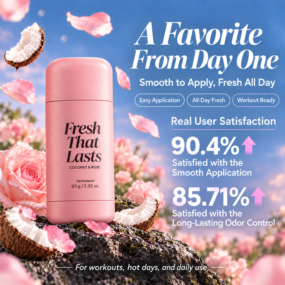 Deodorant Coconut & Rose Fresh That Lasts