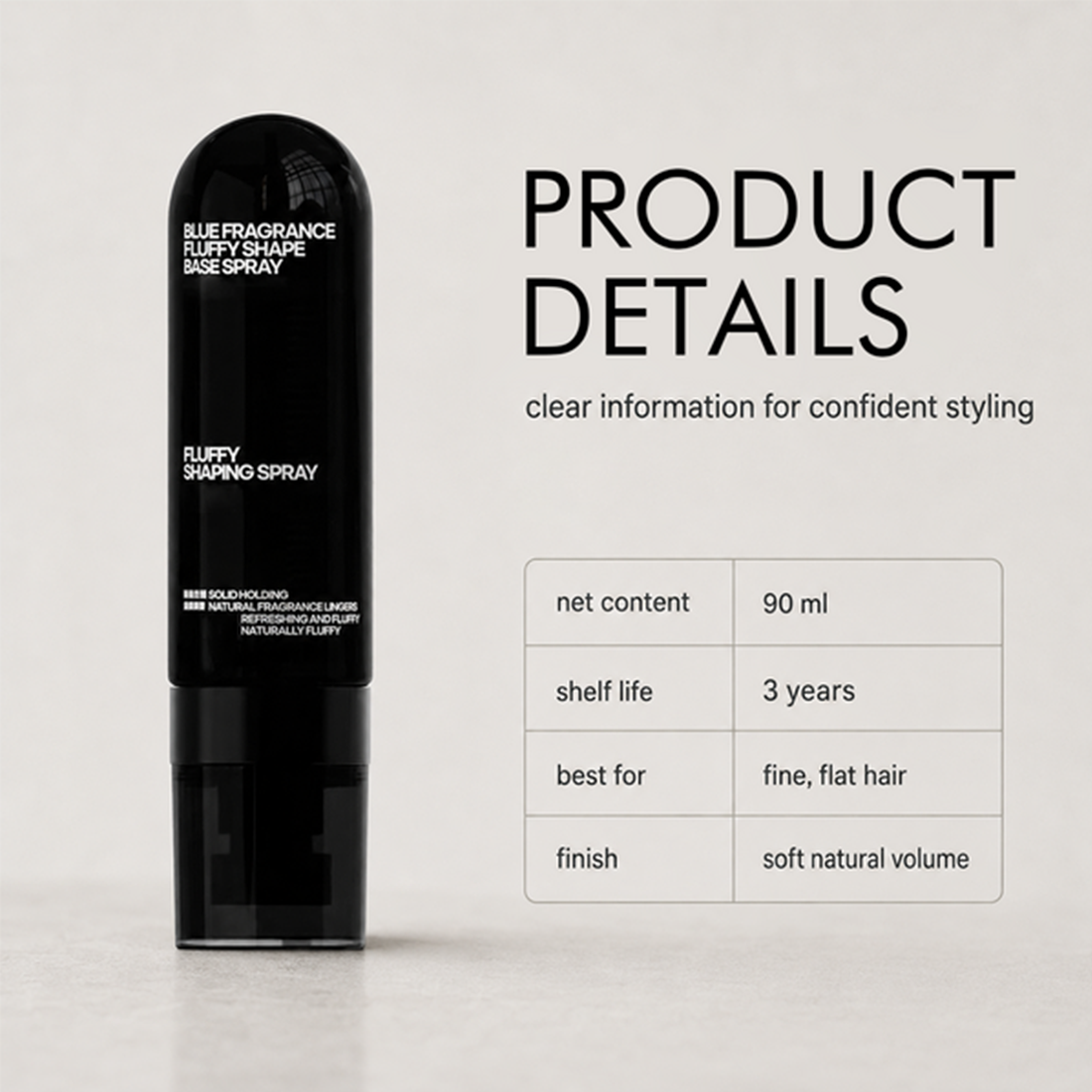 Peach-scented volumizing & setting spray—for lightweight, bouncy hair and long-lasting hold.
