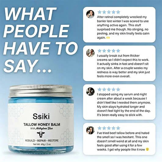 Whipped Tallow Honey Balm with Methylene Blue