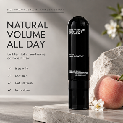 Peach-scented volumizing & setting spray—for lightweight, bouncy hair and long-lasting hold.