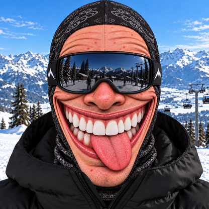 🎿 Realistic Face Balaclava – Funny Ski & Snowboard Mask for Cold Weather Adventures