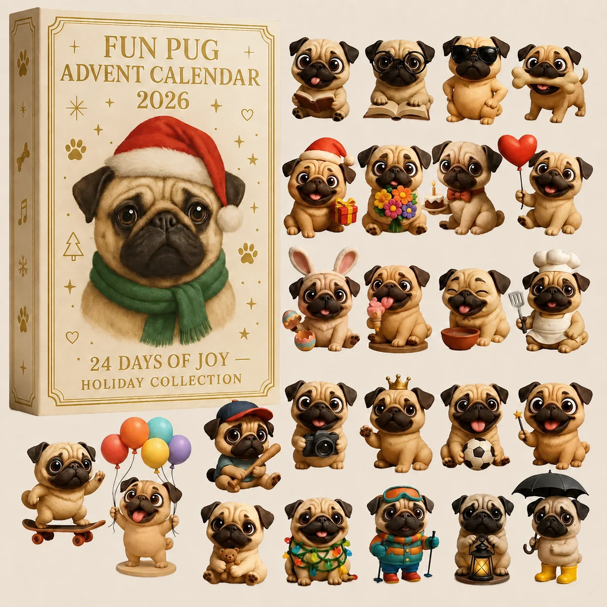 🐶2026 Fun Pug Advent Calendar