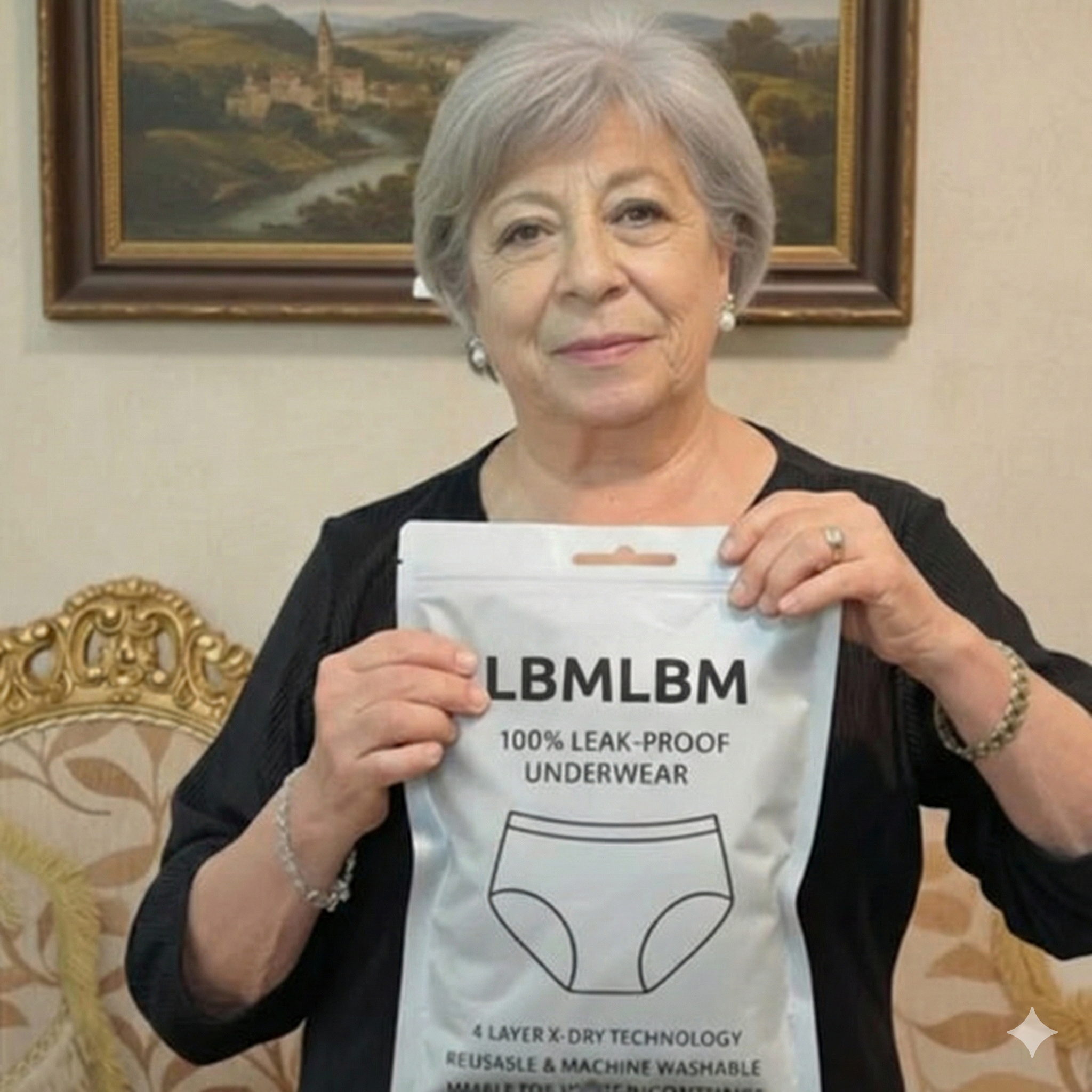 Sarah holding Ssiki leak-proof underwear packaging