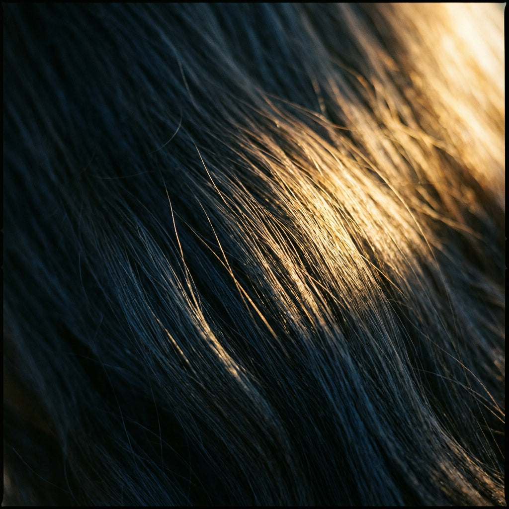 ssiki Black shade — deep rich black hair with warm highlights