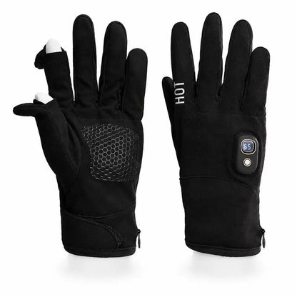 🔥 Rechargeable Heated Gloves with Digital Display & Flip-Open Fingertips