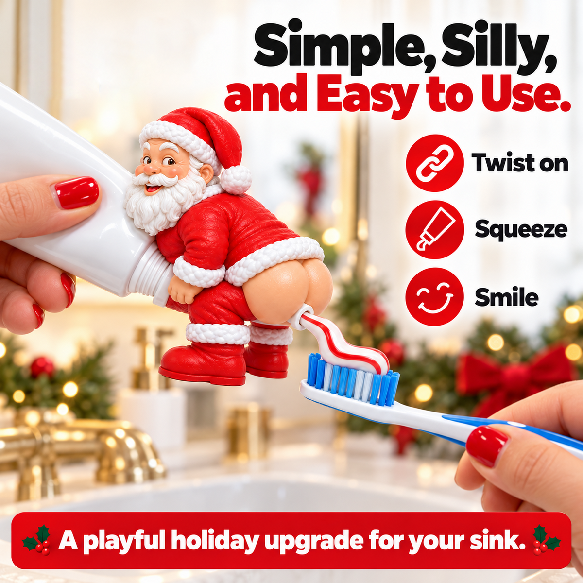 🎅 The Cheeky Santa Toothpaste Dispenser– The Christmas Gag Gift Everyone Will Talk About 😂🎄