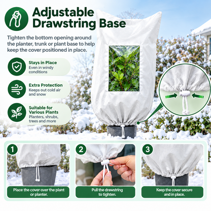 🌿 WINTER GARDEN ESSENTIAL | Plant Frost Protection Cover – Breathable Reusable Cover for Shrubs, Pots & Young Trees
