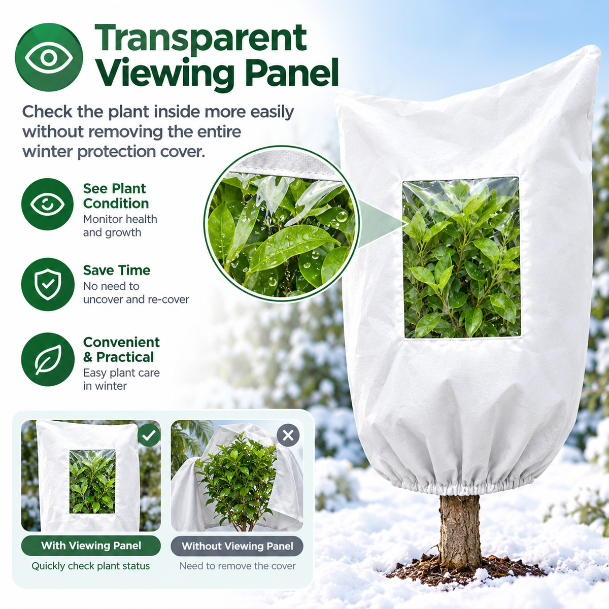 🌿 WINTER GARDEN ESSENTIAL | Plant Frost Protection Cover – Breathable Reusable Cover for Shrubs, Pots & Young Trees