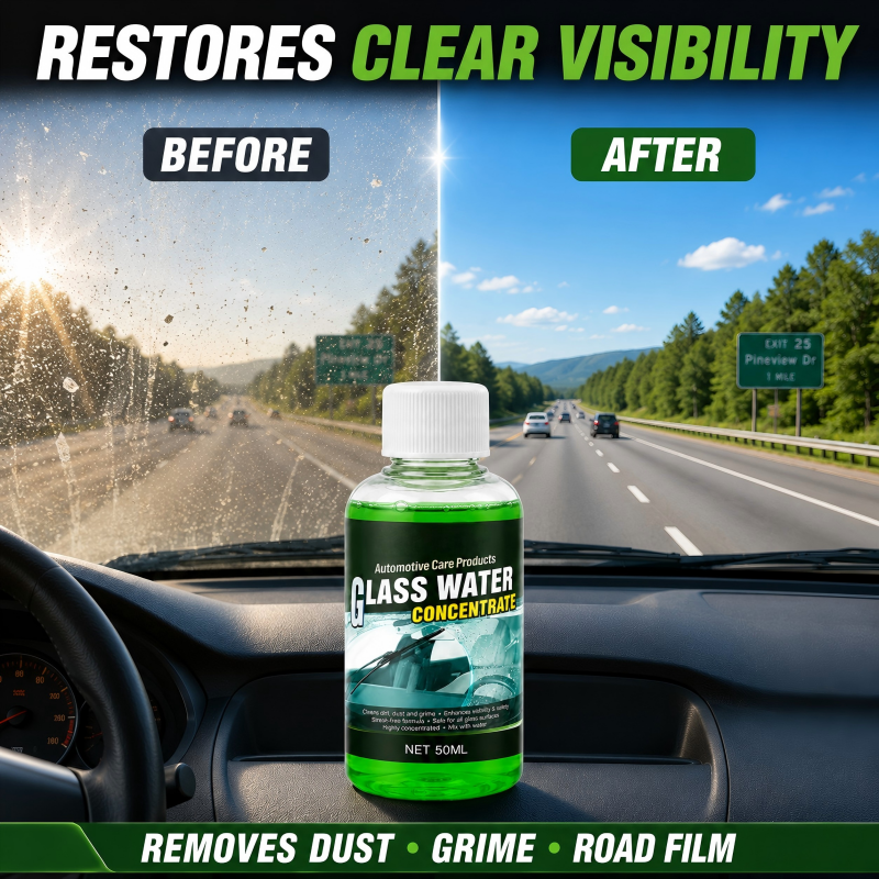 🥳2026 HOT SALE💧✨Glass Concentrate – 10ml makes 1L, cuts bugs & grime, streak-free.🚗💪