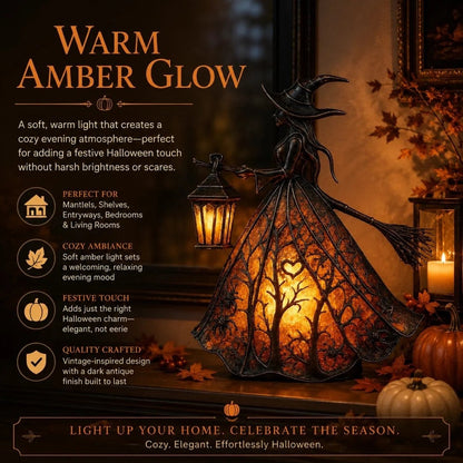 🧙🏻‍♀️Halloween Witch Lamp Ornament | Illuminated Desktop Decor for Spooky Vibe