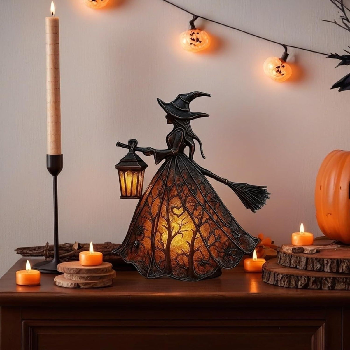 🧙🏻‍♀️Halloween Witch Lamp Ornament | Illuminated Desktop Decor for Spooky Vibe